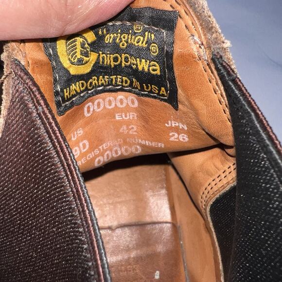 Chippewa Chelsea Boots Men’s Size 9D Brown Leather Vibrant Sole Cowboy Workwear - Picture 11 of 12